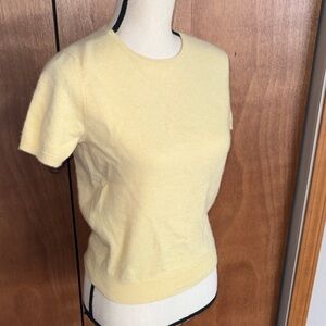 Ralph Lauren butter yellow cashmere short sleeve sweater